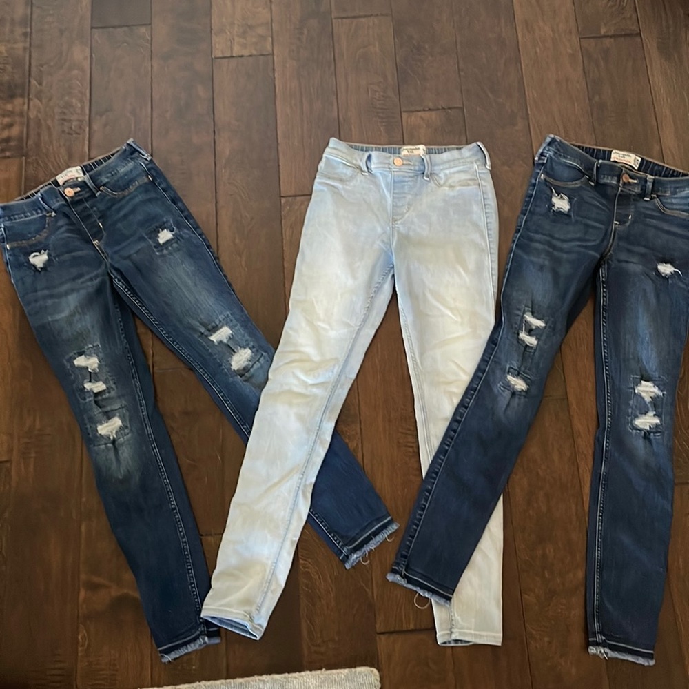 Abercrombie kids SLIM 15/16 pull on jean legging 3 pairs of jeans